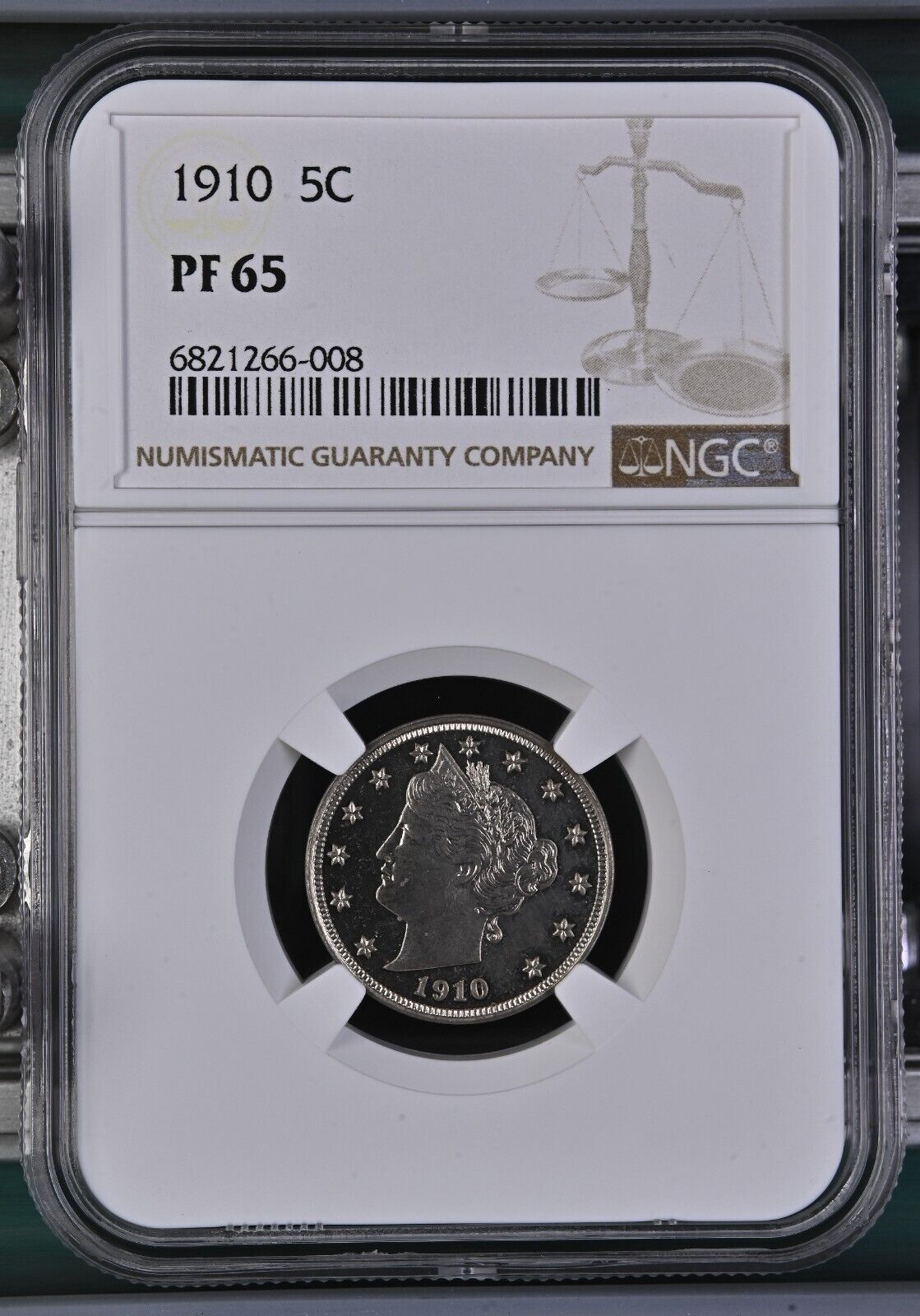 1910 5c Proof Liberty Nickel NGC PF 65